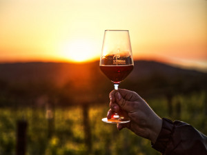 Un calice al tramonto - A glass of wine at sunset_